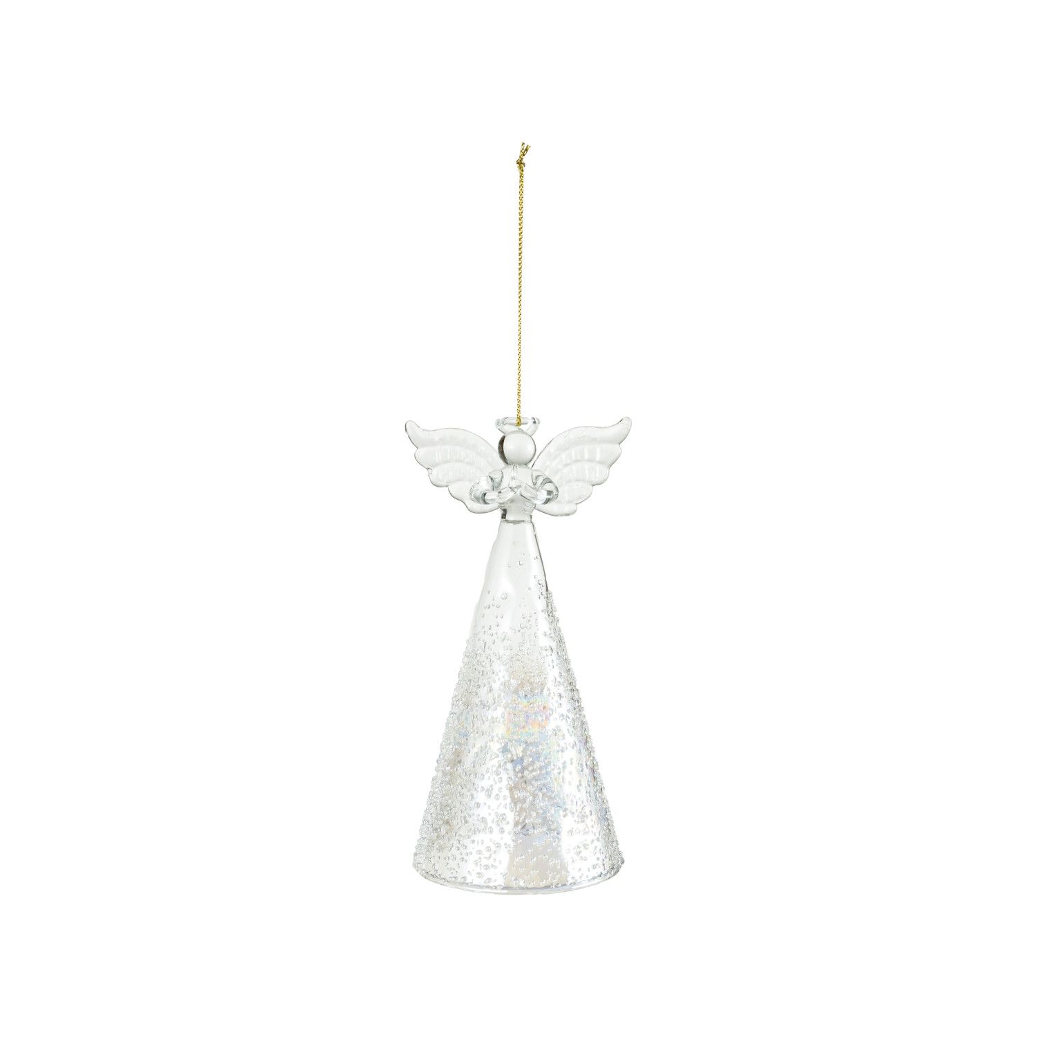 Glass Angel Ornament - 6" - Clear