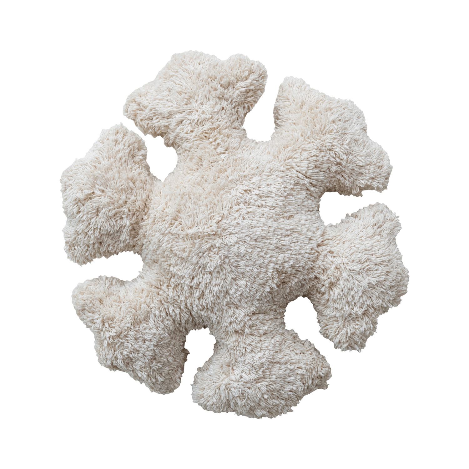 Cotton Tufted Snowflake Shaped Pillow - 15"