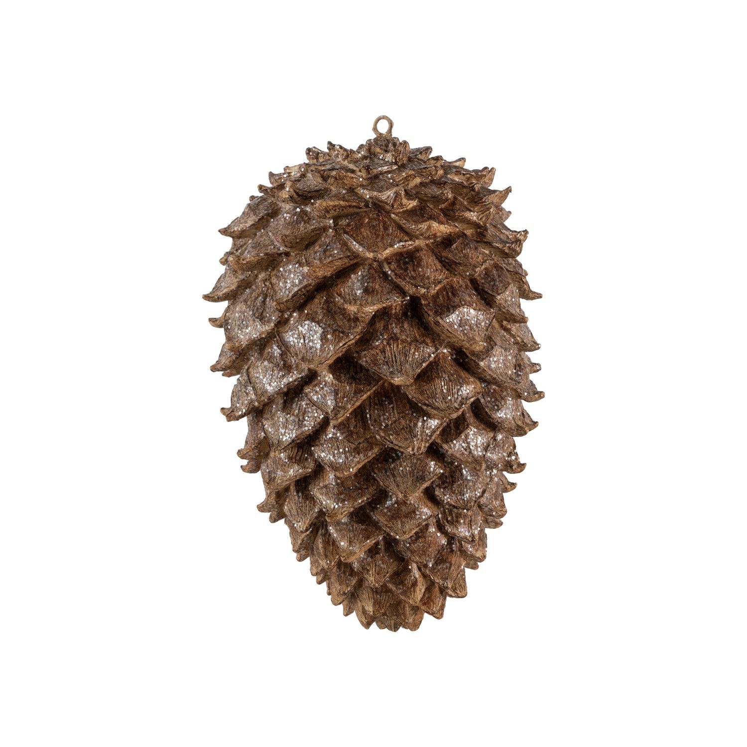 Resin Pinecone w/ Glitter Ornament, Size: Large