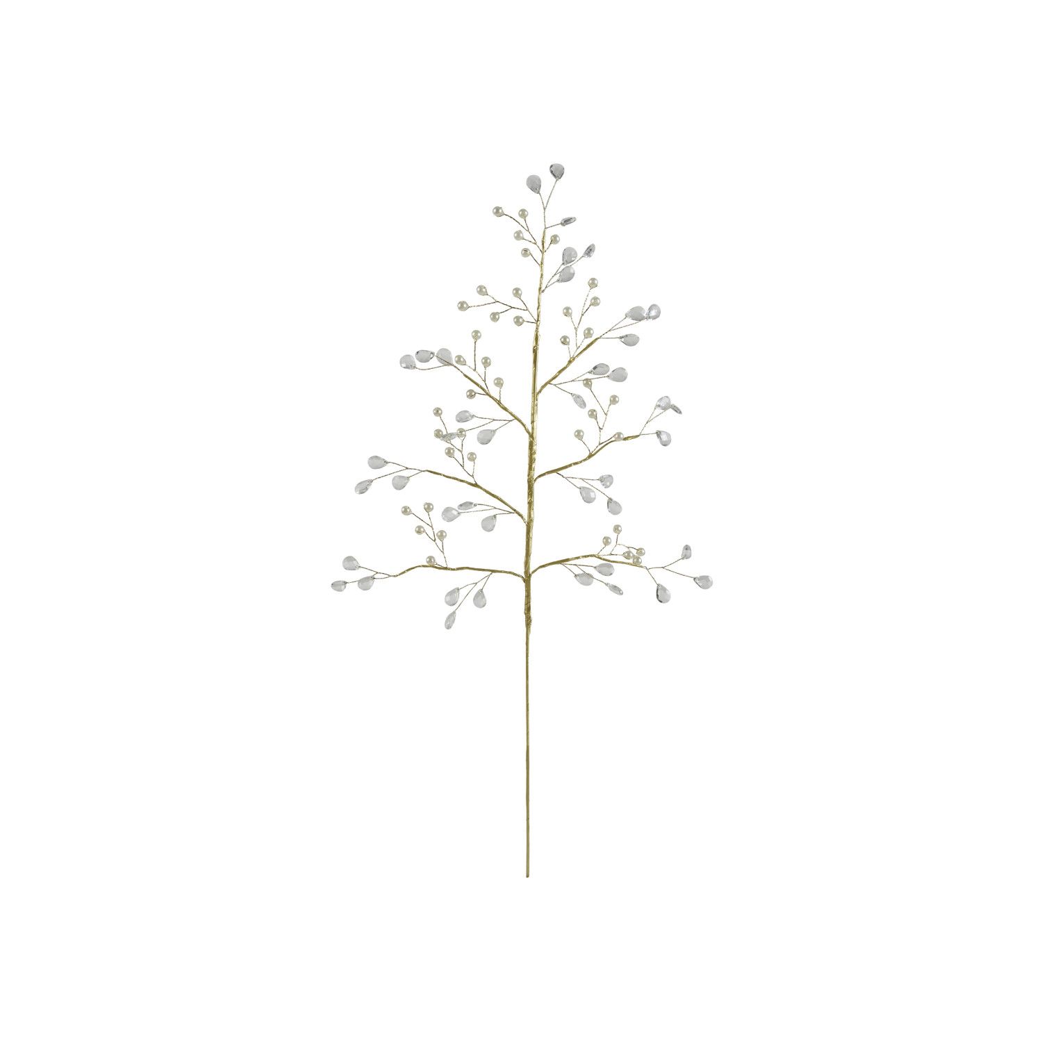 Faux Pearl &amp; Acrylic Crystal Stem - 24" - Gold