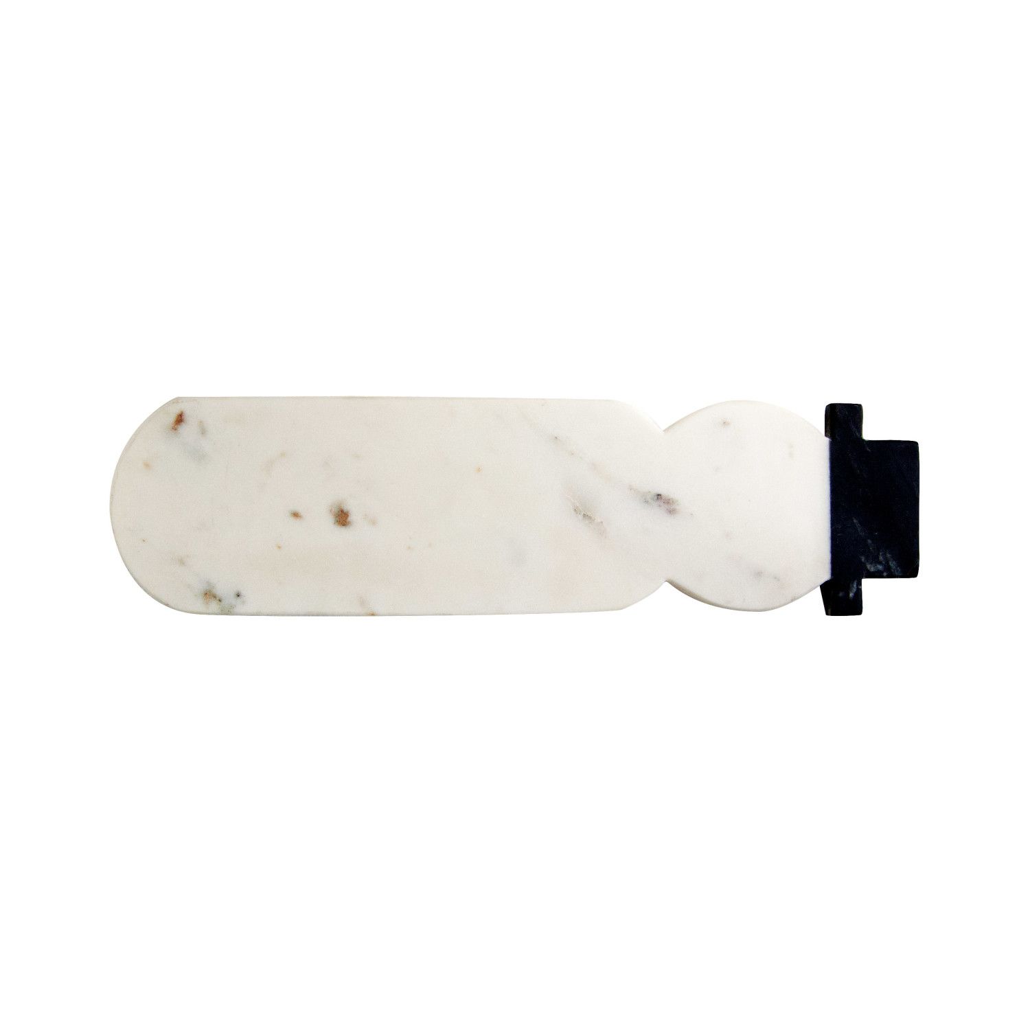 Marble Snowman Shaped Cutting Board - 19" X 5" - White &amp; Black