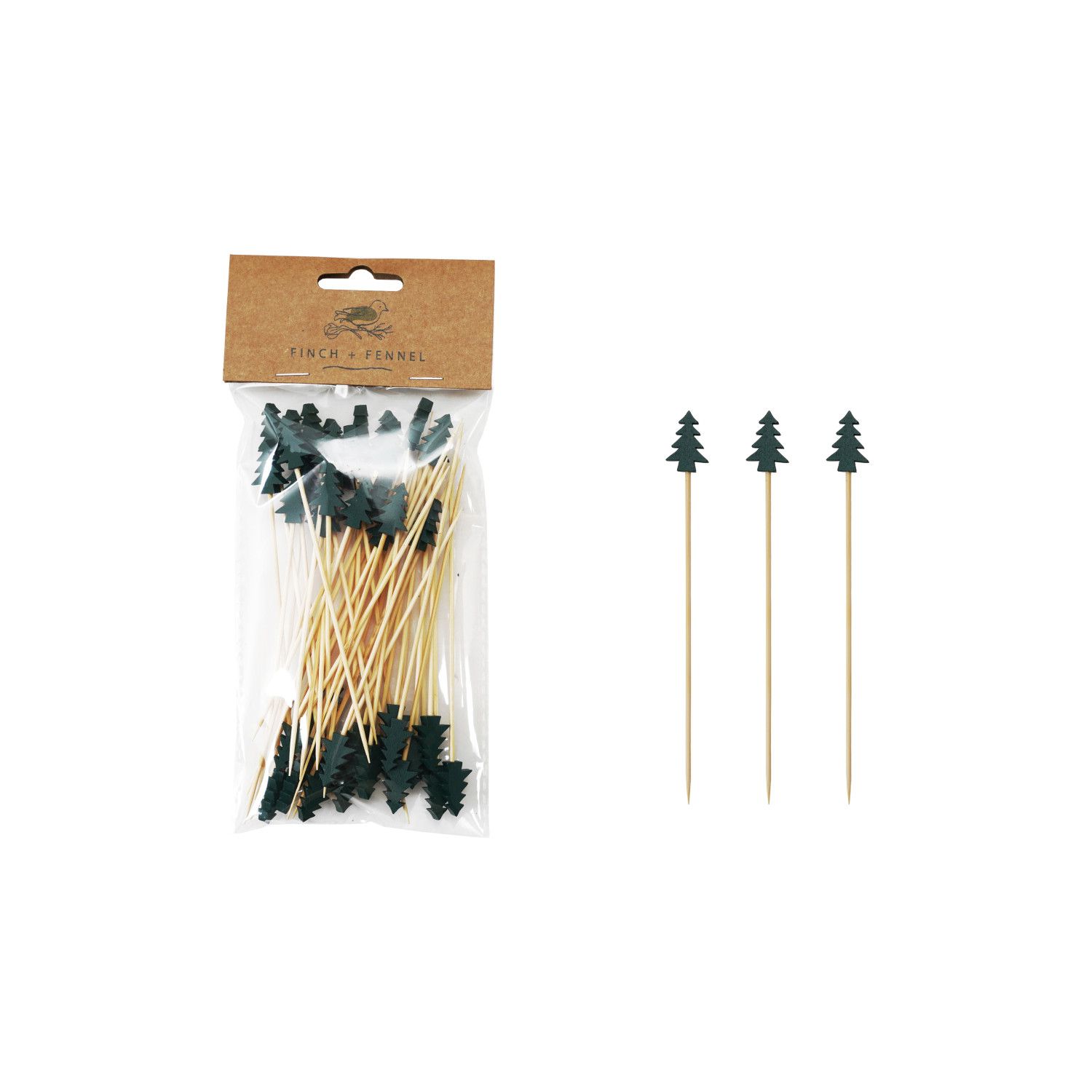 Bamboo Single Use Skewers - Set of 50 - Tree