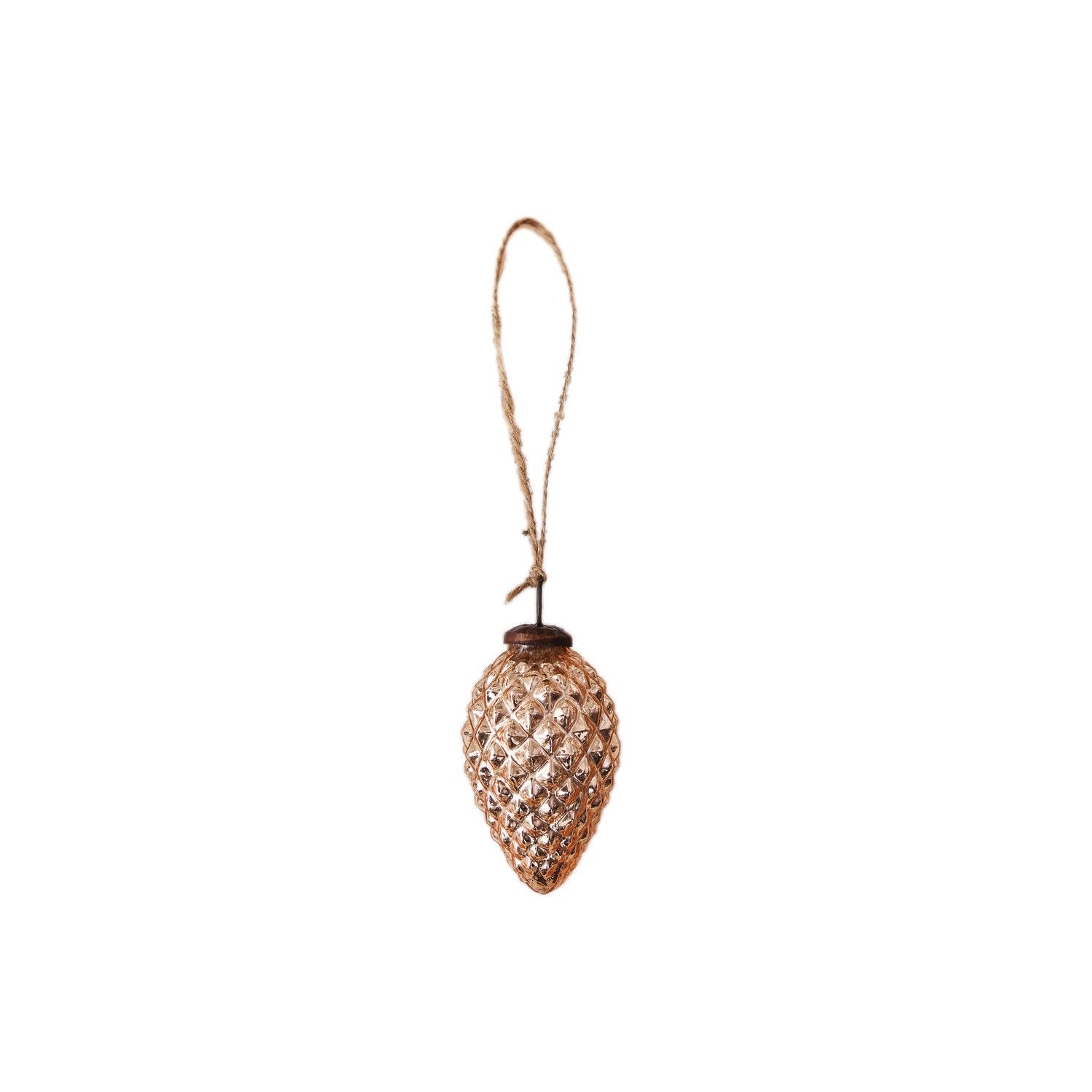 Embossed Glass Pinecone Ornament - 4.5" - Bronze