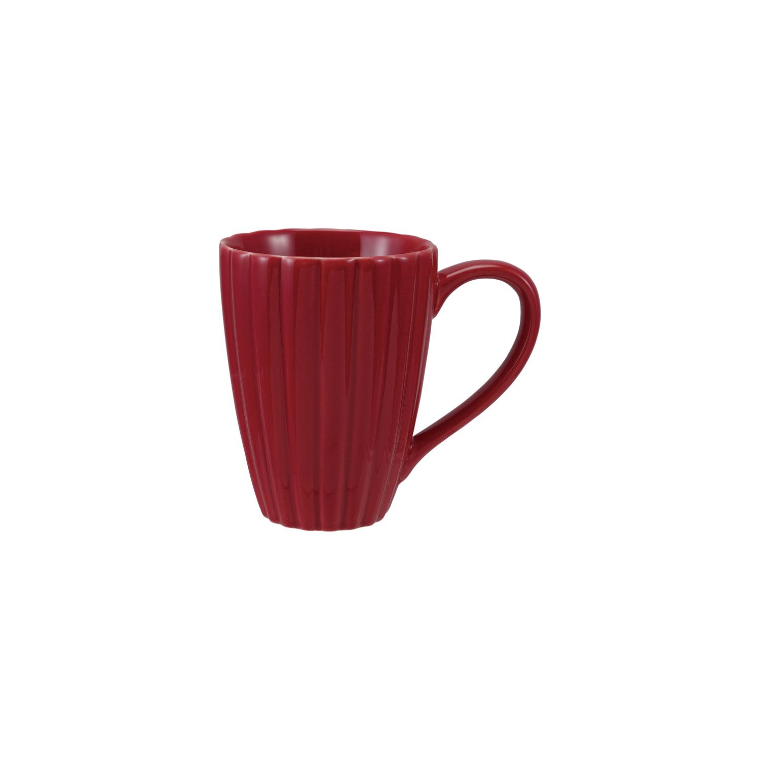 Stoneware Ribbed Reactive Glaze Mug - 14 oz - Red