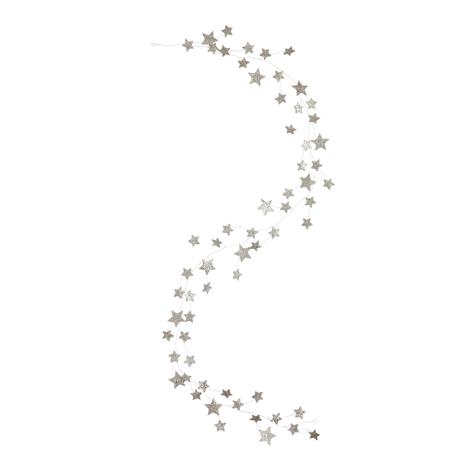 Glitter Star Garland - 72" - Silver