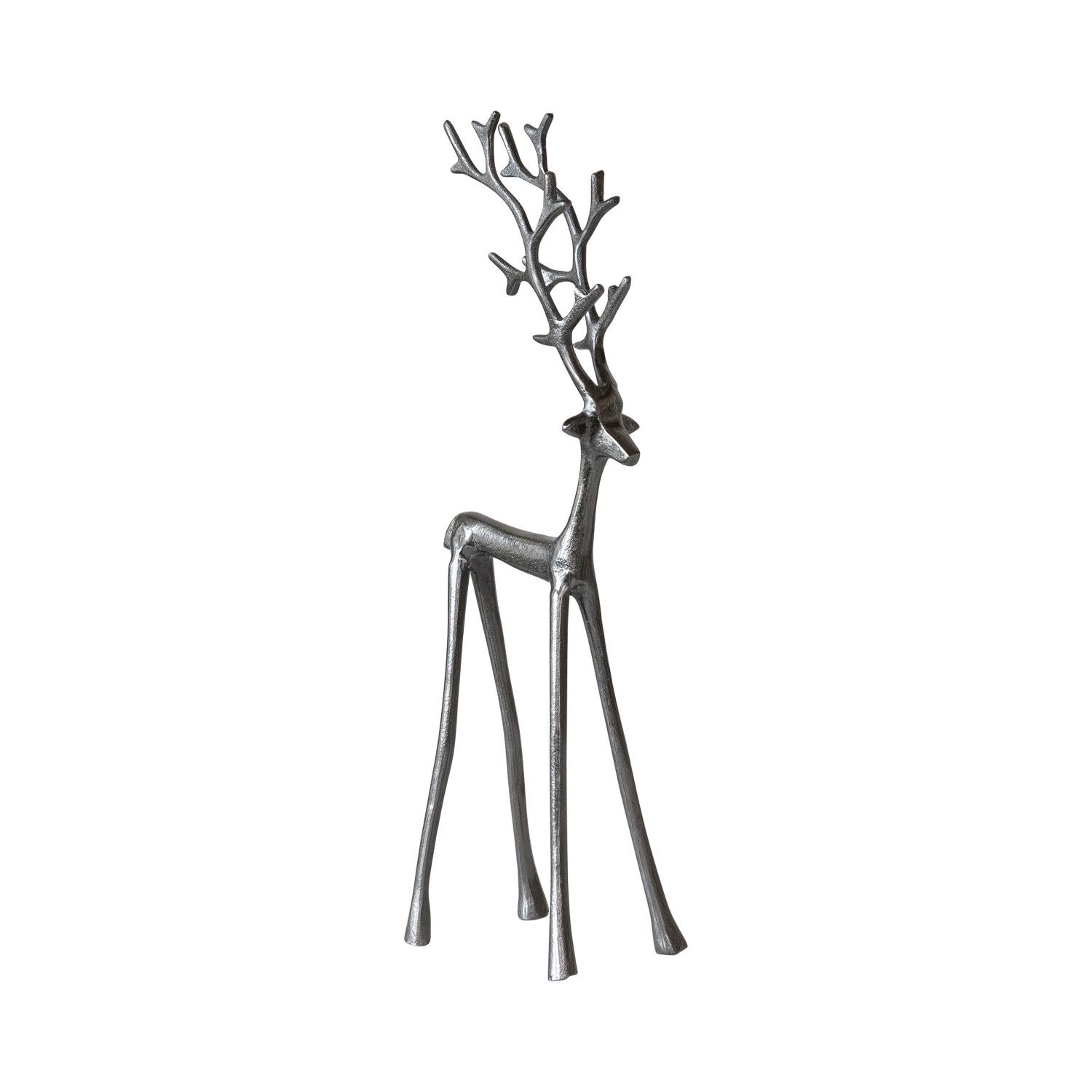 Aluminum Reindeer - 17.5", 28.5" - Gunmetal Finish, Size: Small
