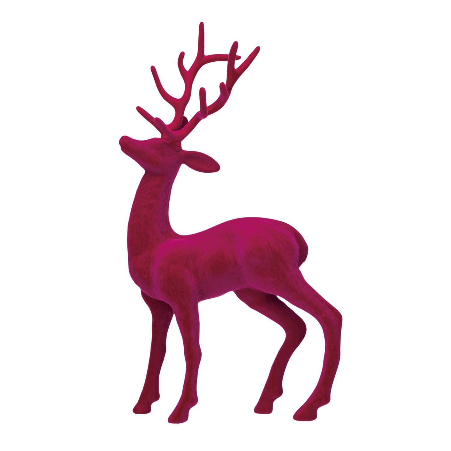 Flocked Standing Deer - 13" - Hot Pink
