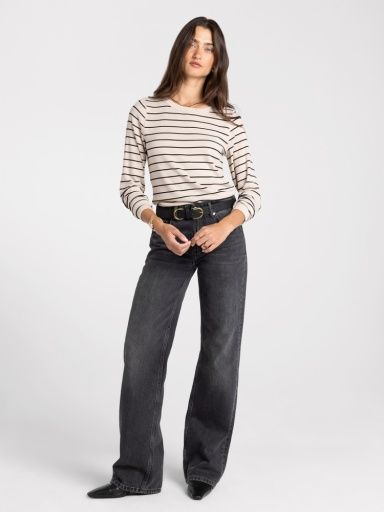 Stacy Top, Color: Birch Black Stripe, Size: Small