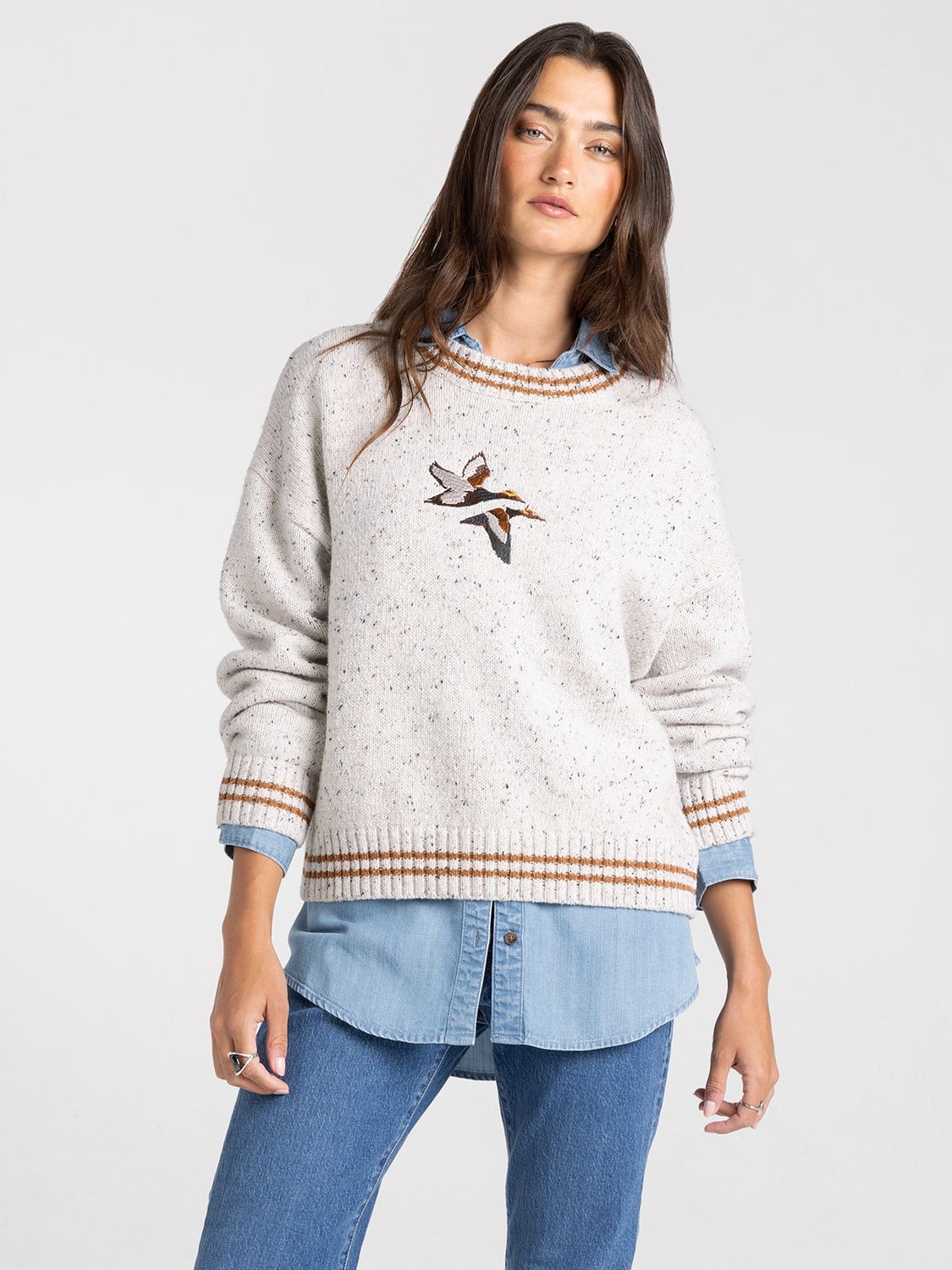 Vintage Mallard Sweater, Color: Natural, Size: Small