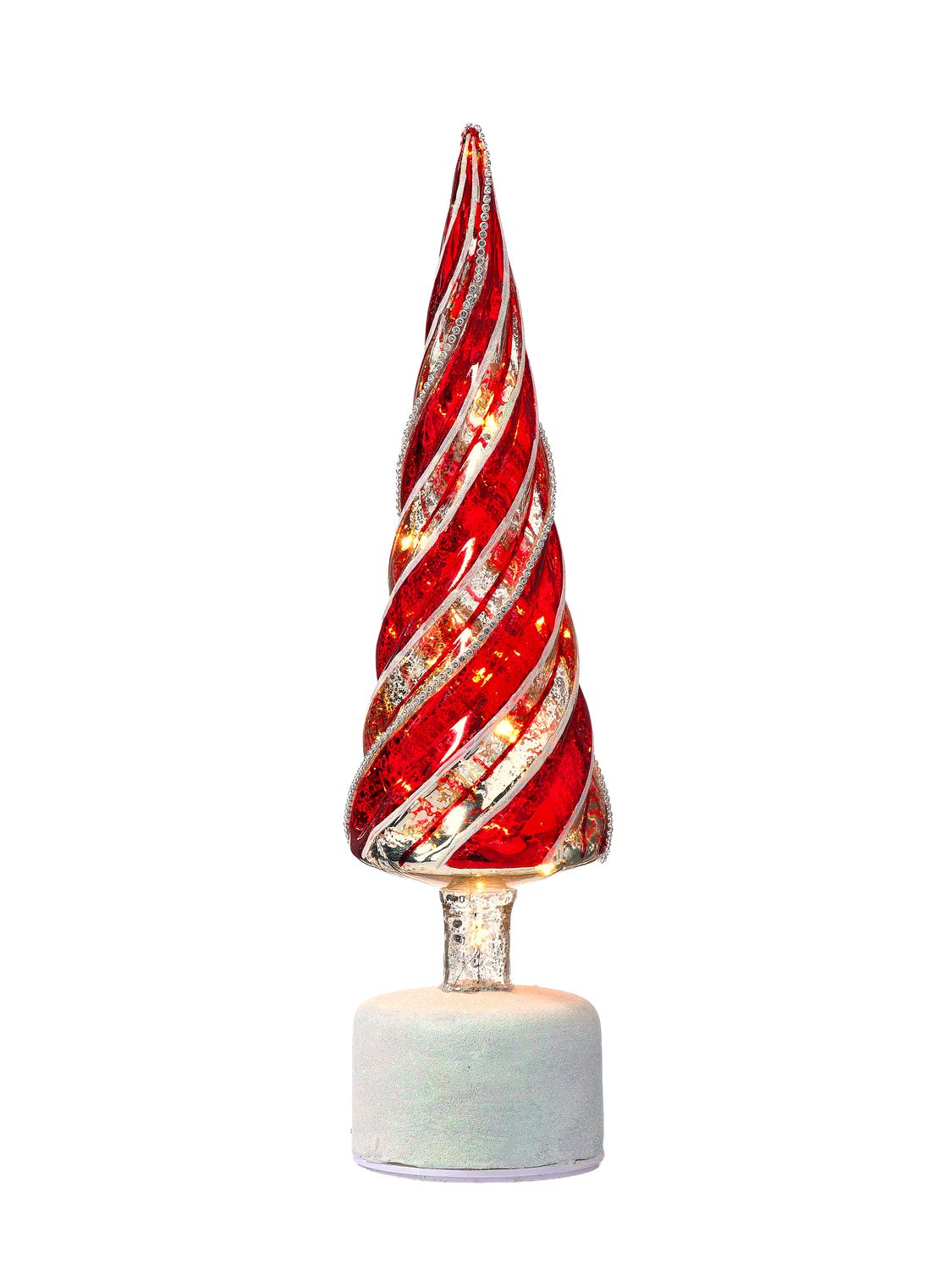 Rotating Glass Peppermint Tree