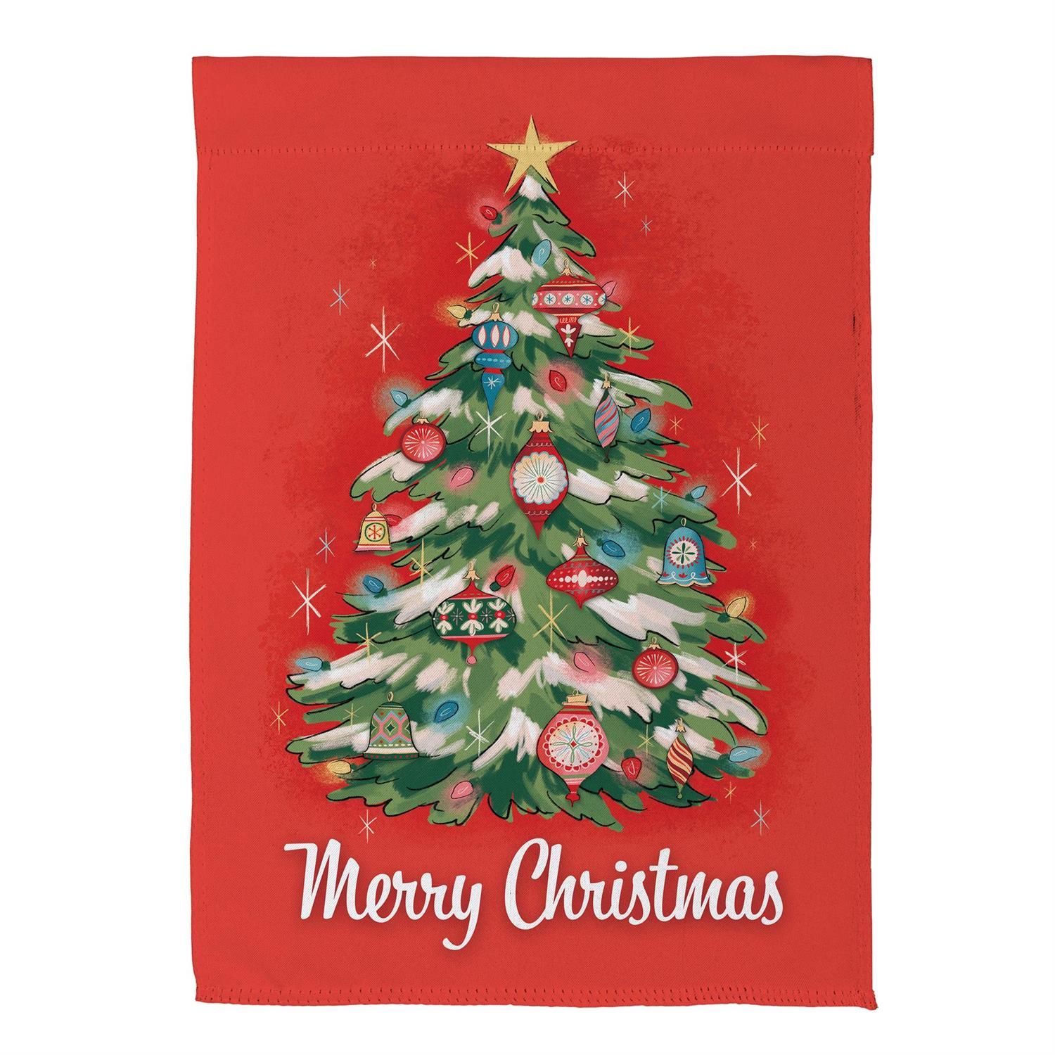 Suede Garden Flag - Heartfelt Cheer Christmas Tree