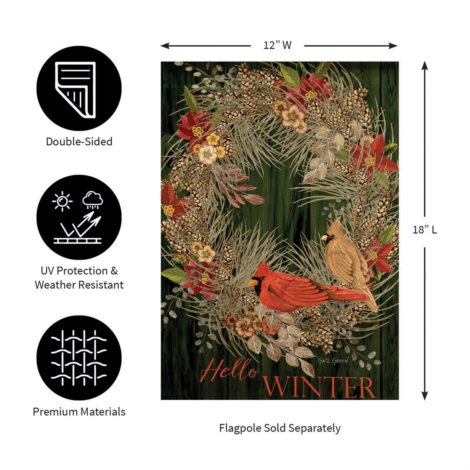 Moire Garden Flag - Hello Winter