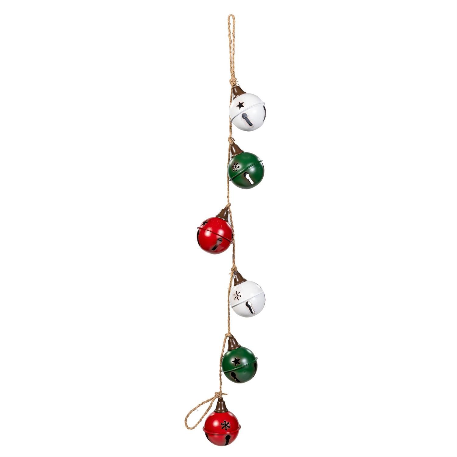 Howdy Holiday Bell Garland - 36" - Red/Green/White