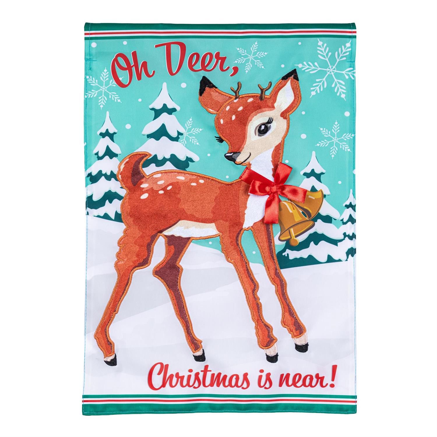 Applique Garden Flag - Oh Deer