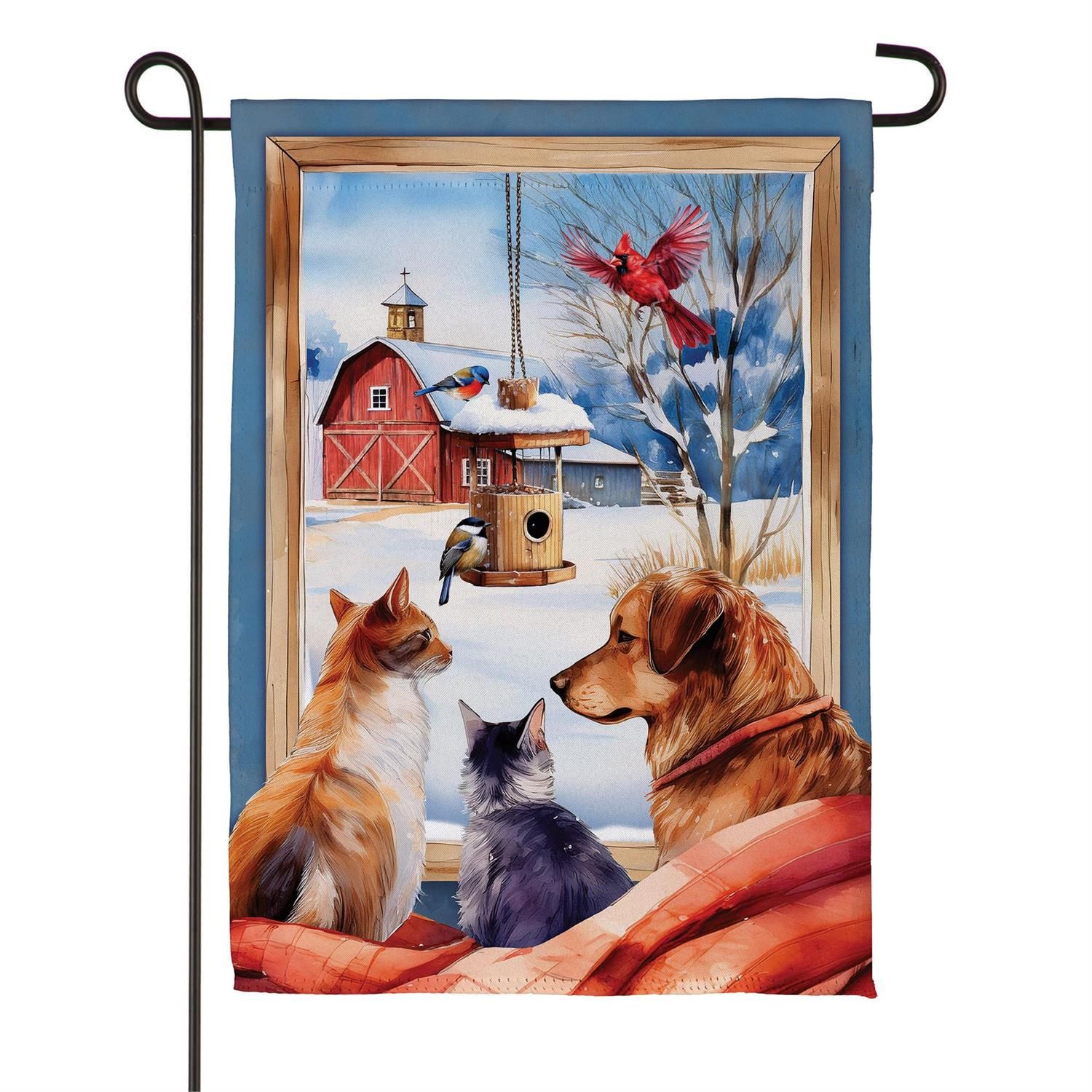 Suede Garden Flag - Winter Farmhouse Friends