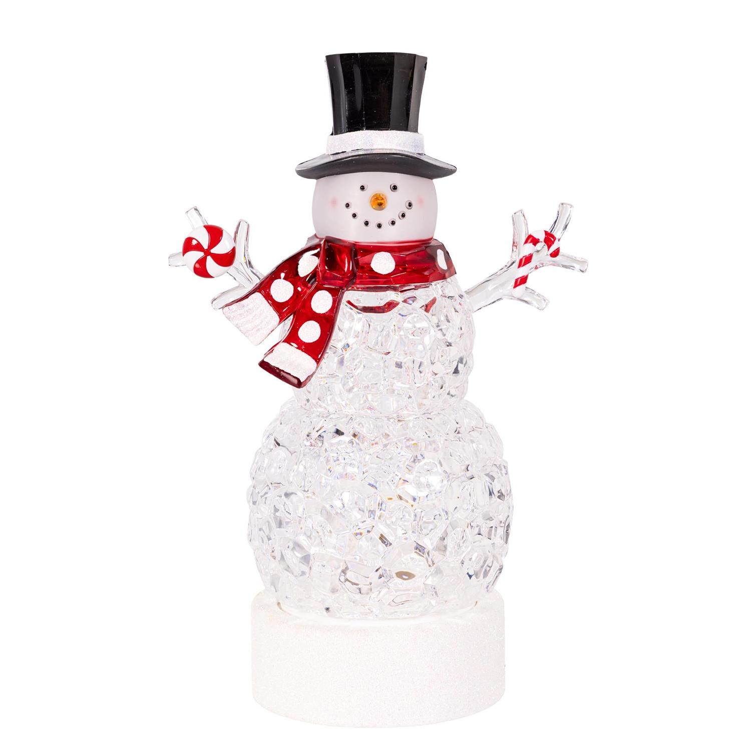 Rotating LED Color Changing Snowman - 10.5"