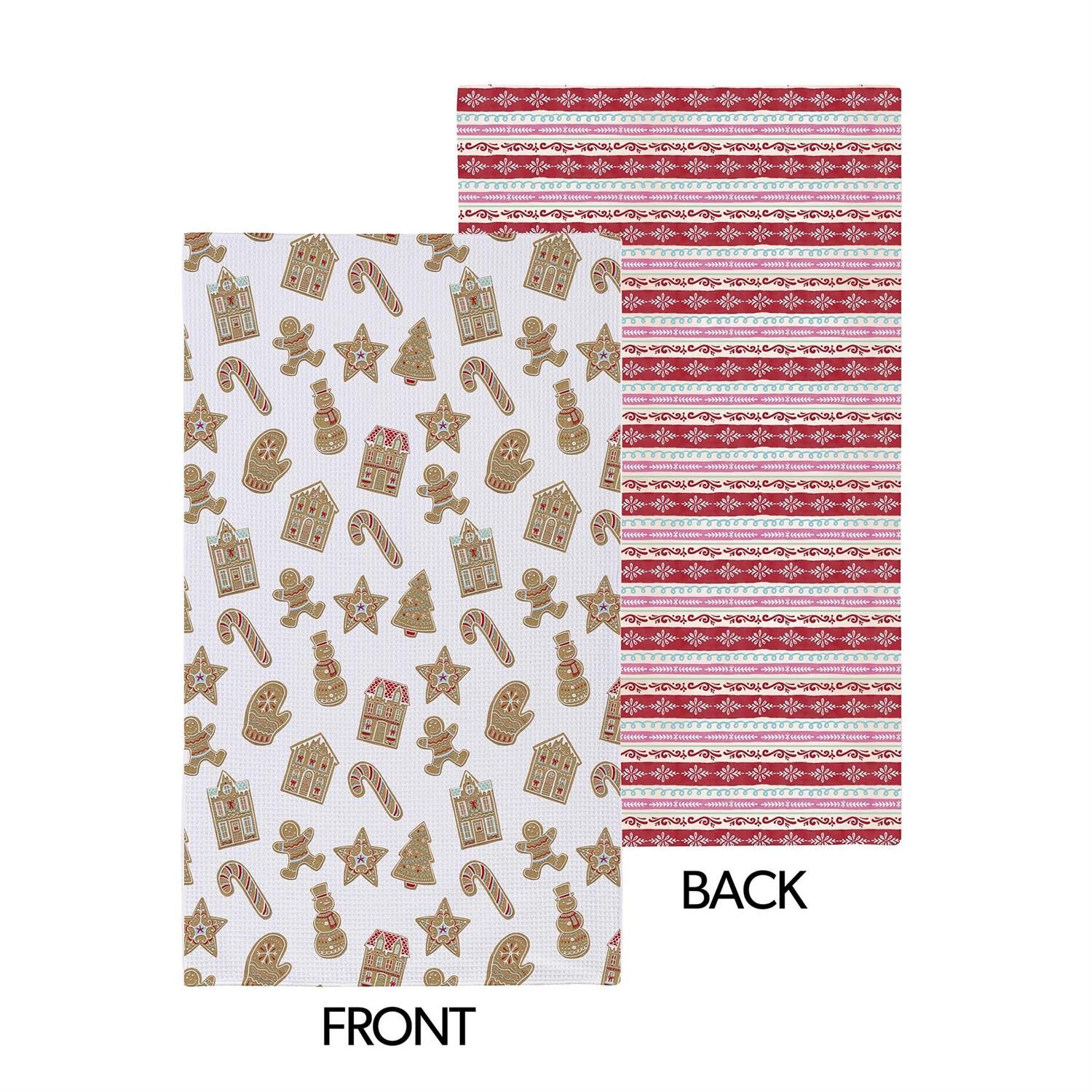 Quick Dry Kitchen Towel - Gingerbread Sugar and Stripes