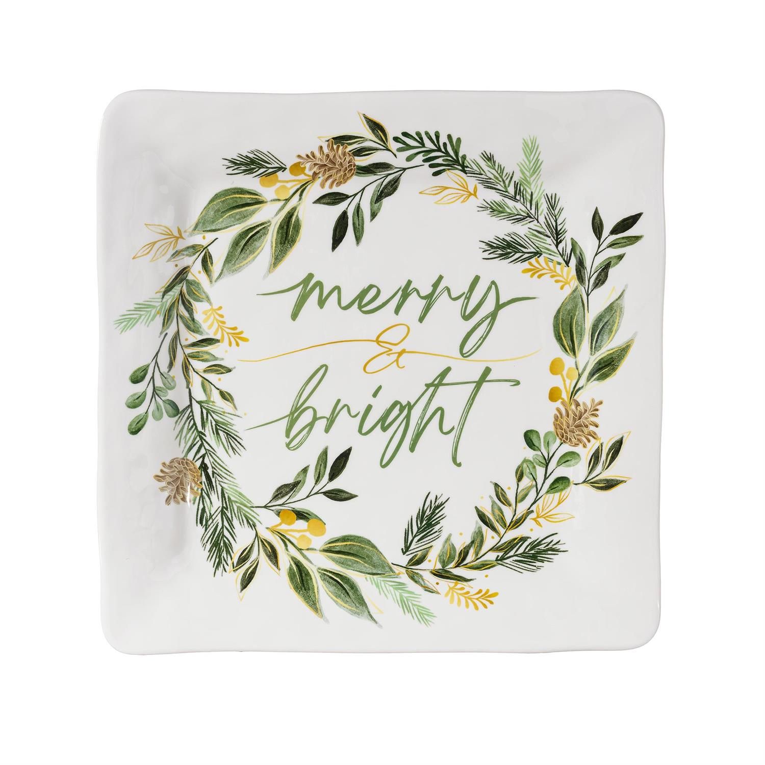 Shades of Emerald Wreath Platter - 13.5"