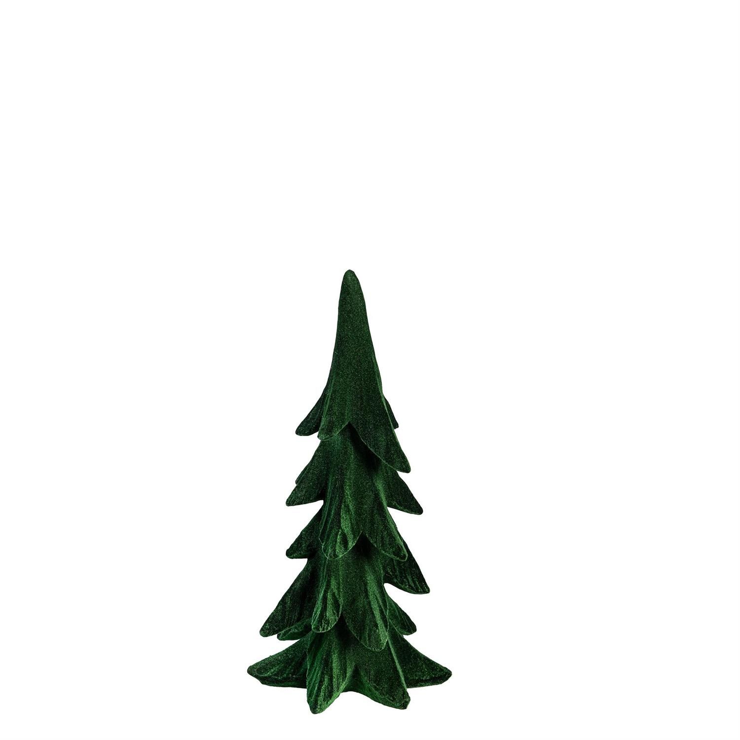 Shades of Green Flocked Resin Tree - 11.5", 17"