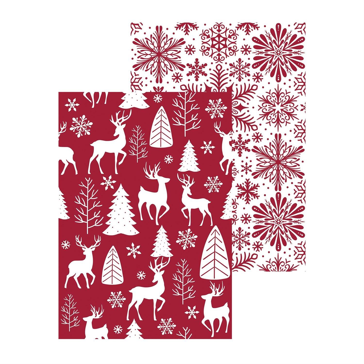 Quick Dry Kitchen Towel - Winter Grove Deer &amp; Snowflakes