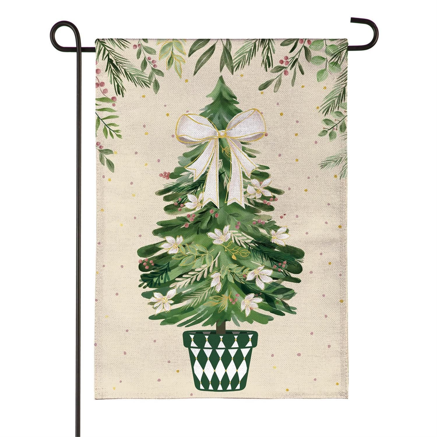Burlap Garden Flag - Shades of Emerald Tree