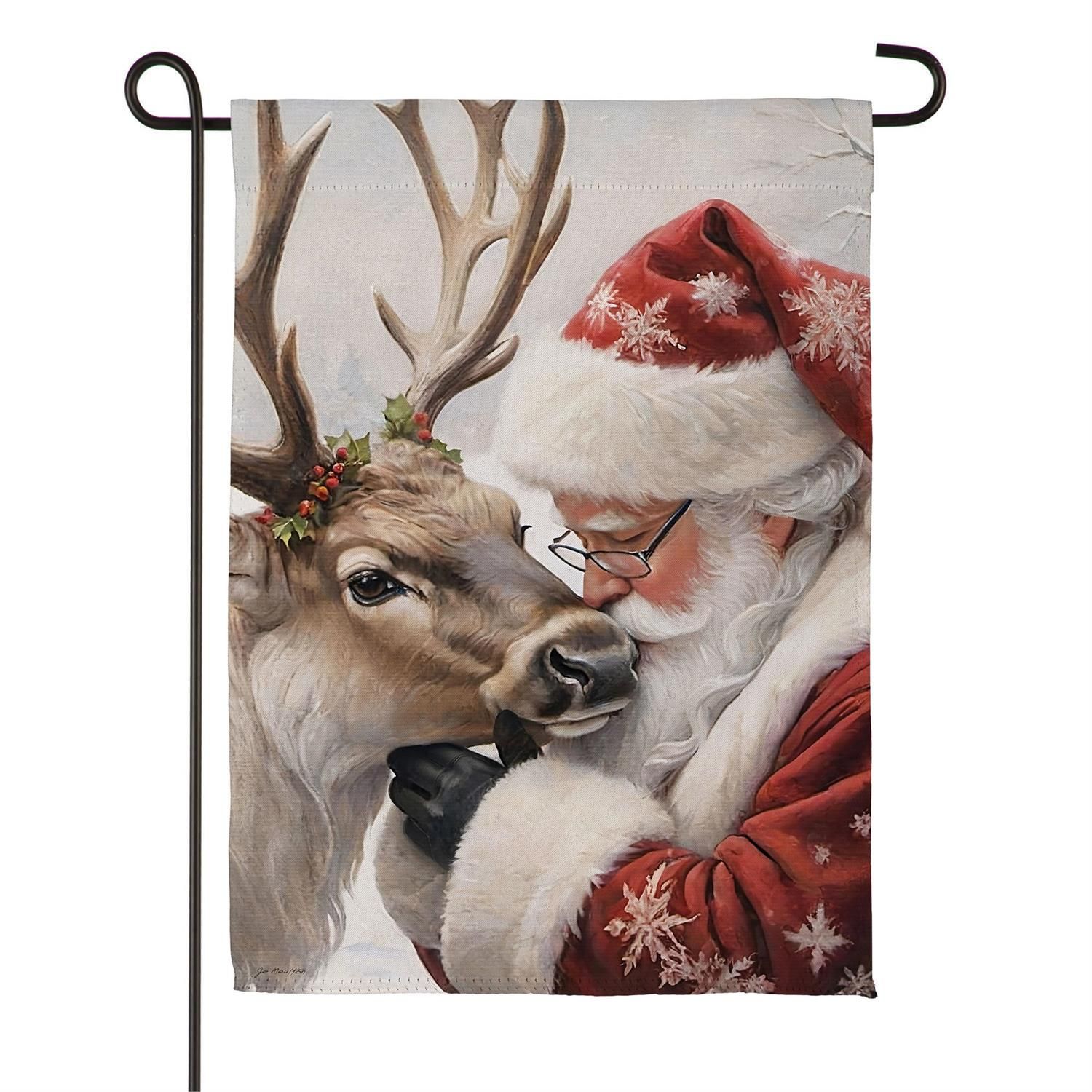 Suede Garden Flag - Santa's Love