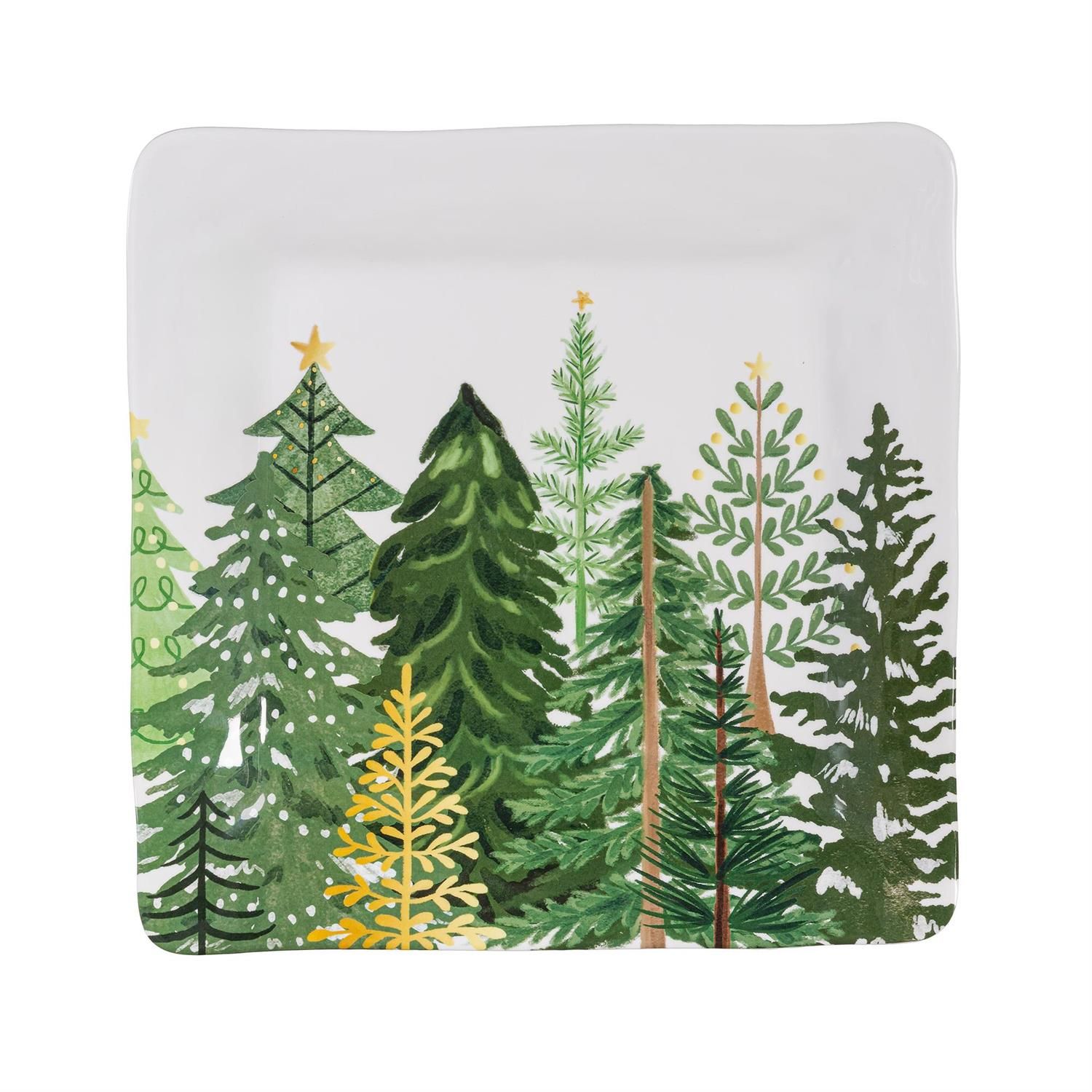 Shades of Emerald Square Platter - 13.5"