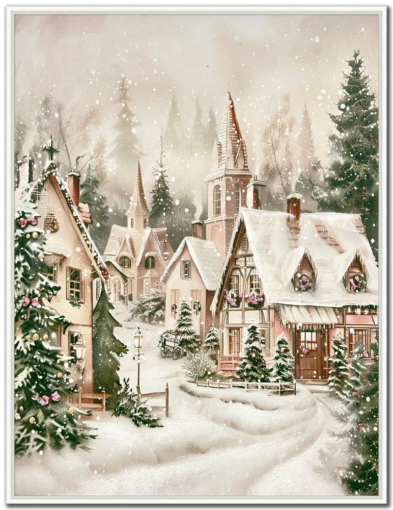 Cozy Christmas Village - 18" X 24"