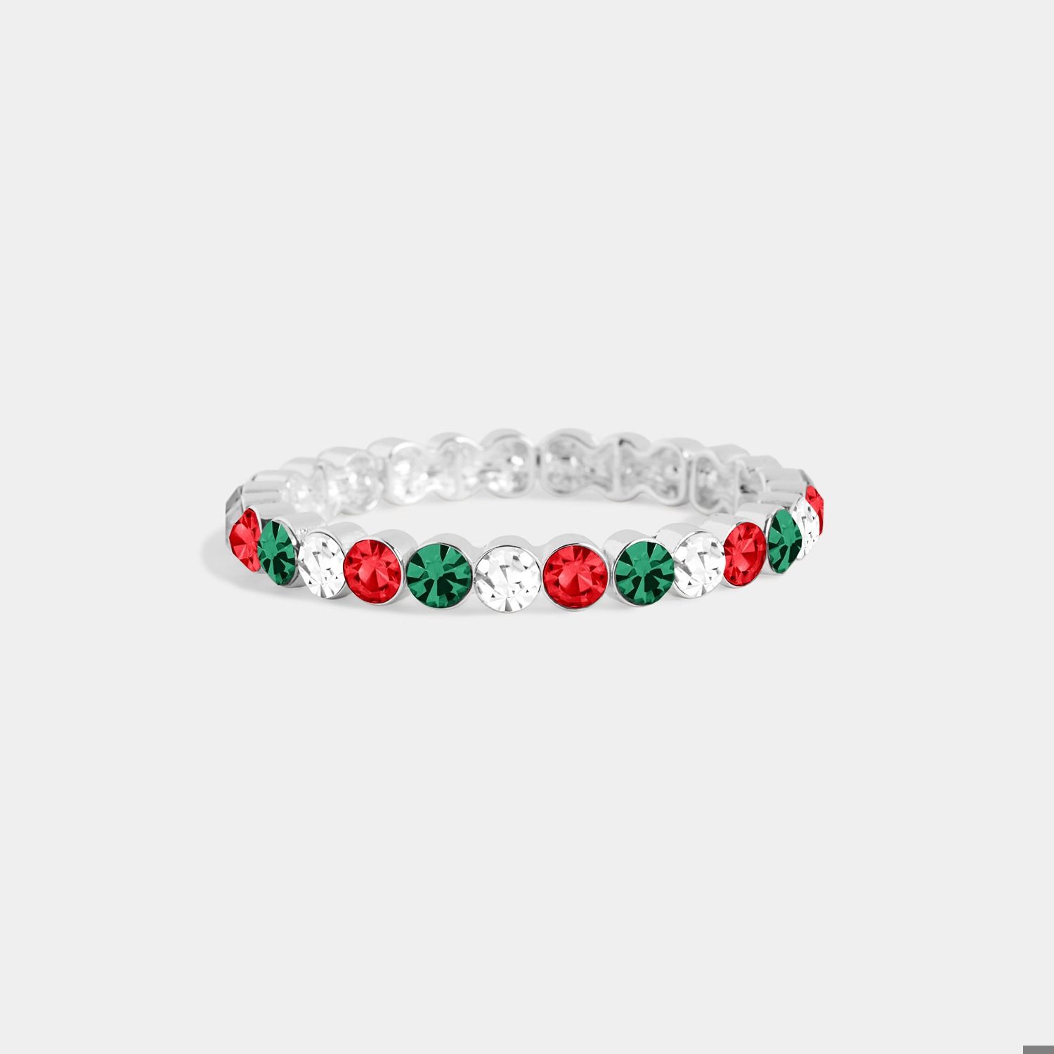 Bejeweled Holiday Bracelet - Silver