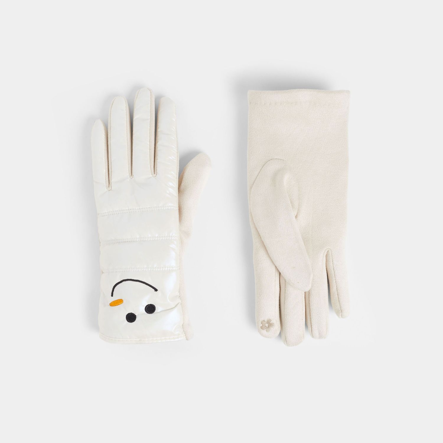 Puffer Touchscreen Gloves - Snowman