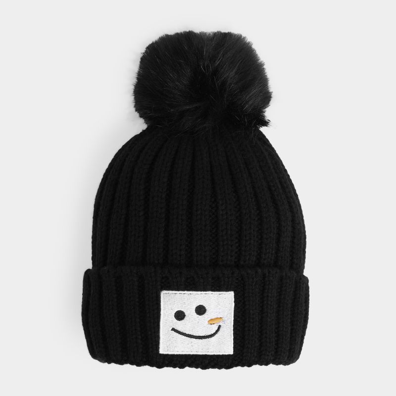 Snowman Patch Hat - Black