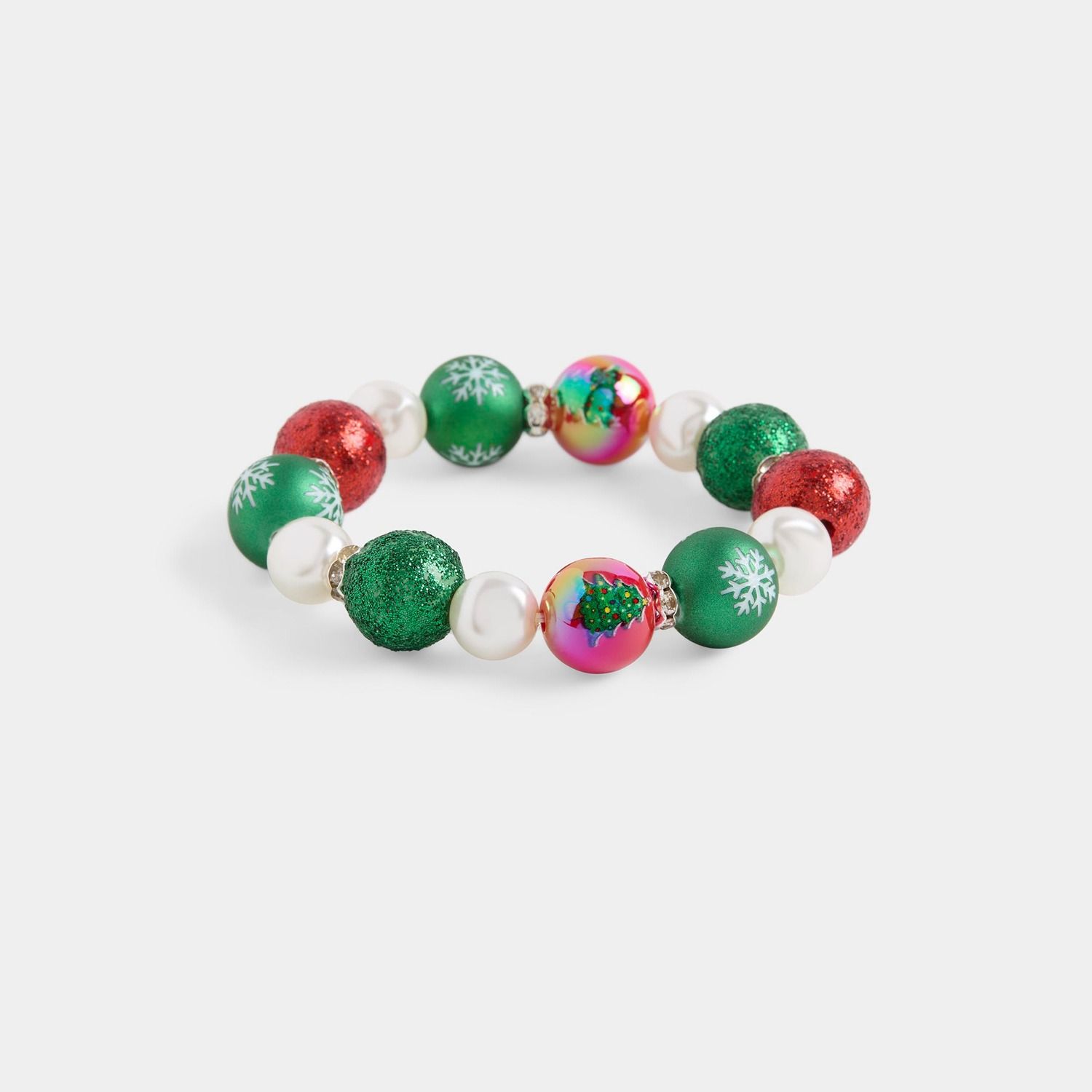 Whispers - Ornament Stretch Bracelet - Red/Green