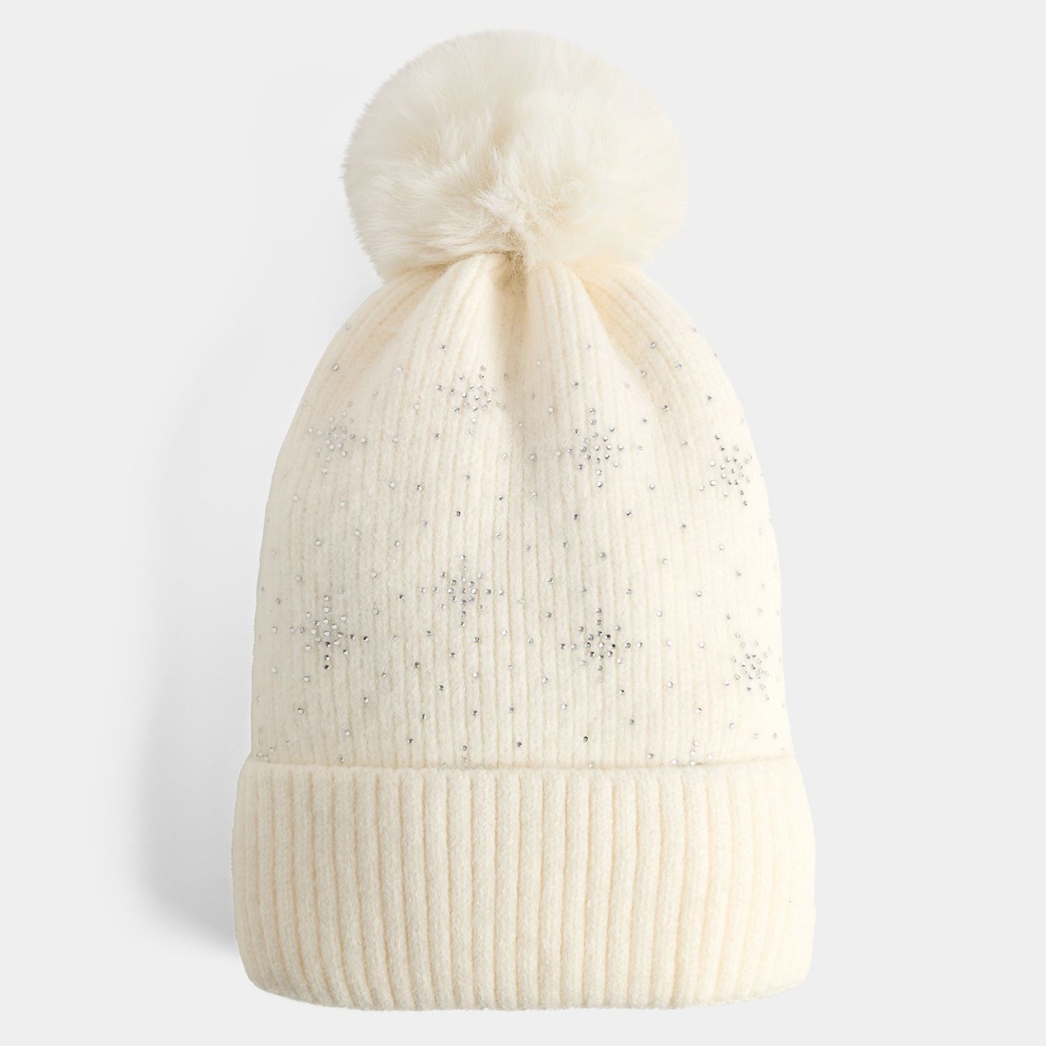 Glistening Snowflake Hat - Winter White