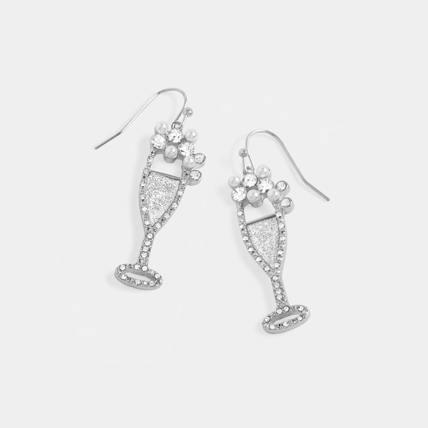 Whispers - Champagne Dangle, Color: Silver