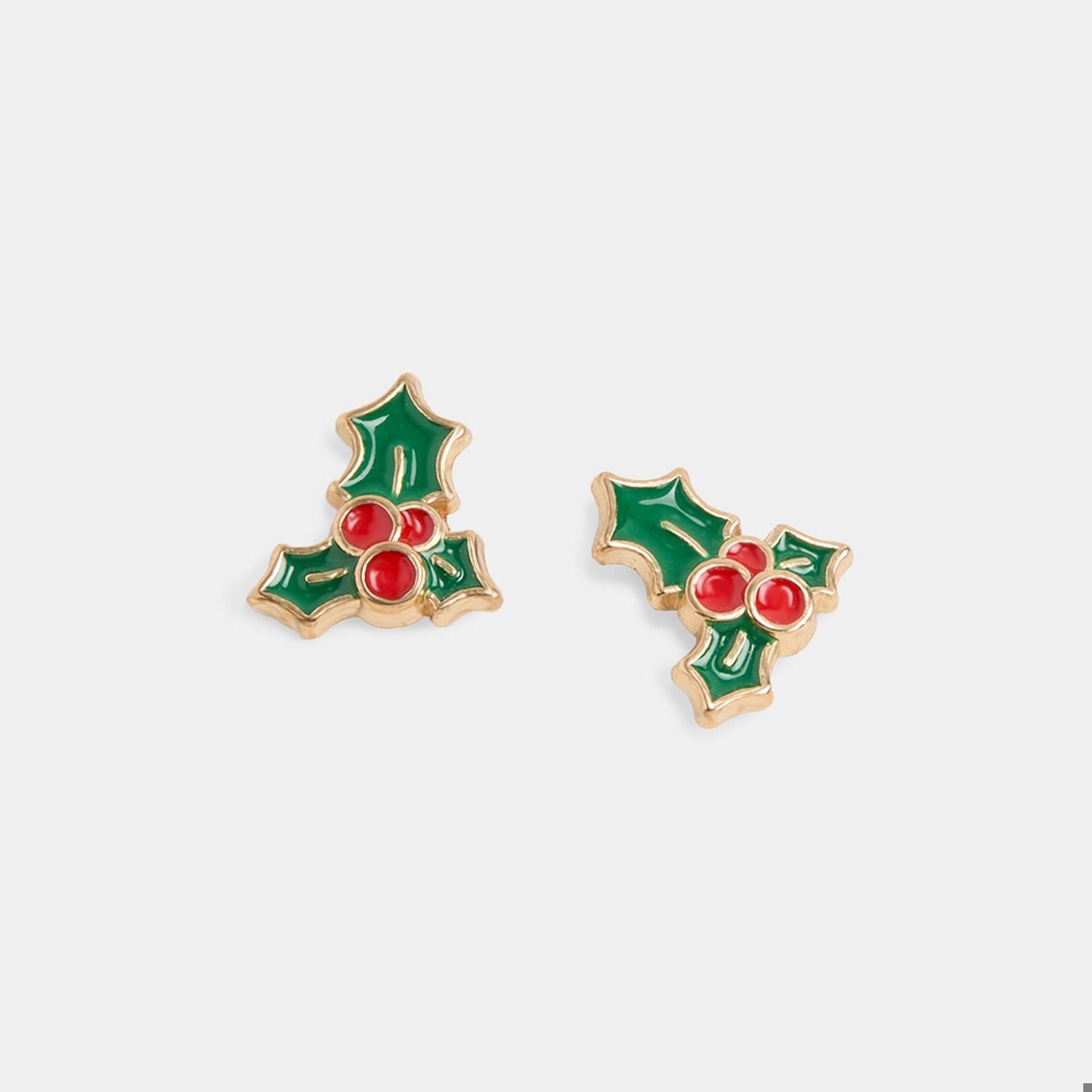 Whispers - Holly Studs - Green/Red