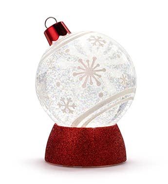LED Ornament Water Globe, Color: Red
