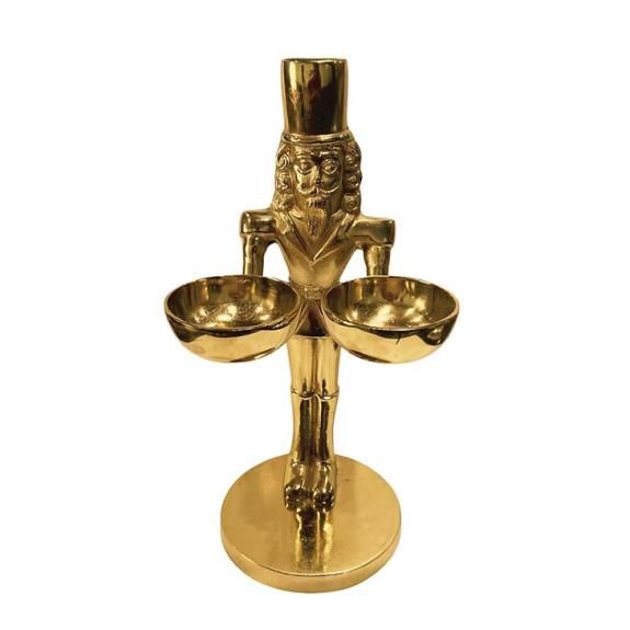 Nutcrack w/ 2 Bowls - 9" X 17.5" - Gold