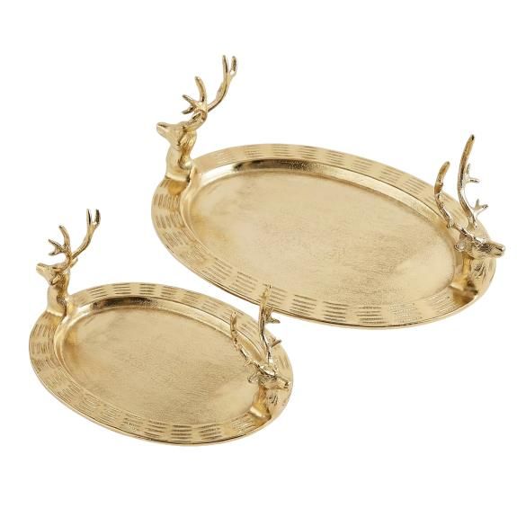Reindeer Handle Tray - Gold