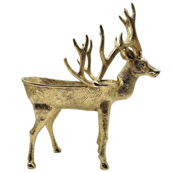 Reindeer Wine Holder - 15" X 8" X 17" - Gold