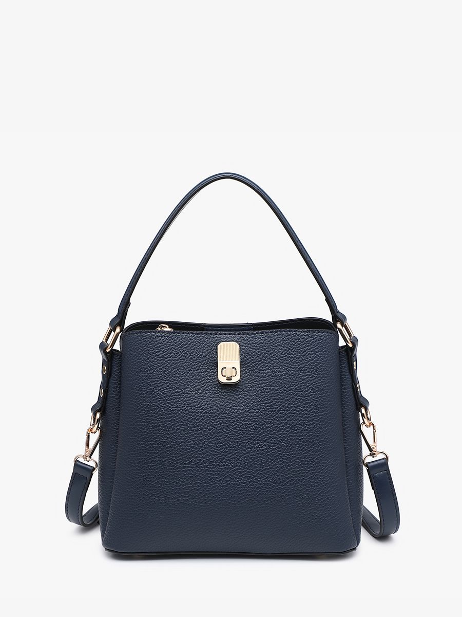 Allison Canvas Satchel, Color: Navy