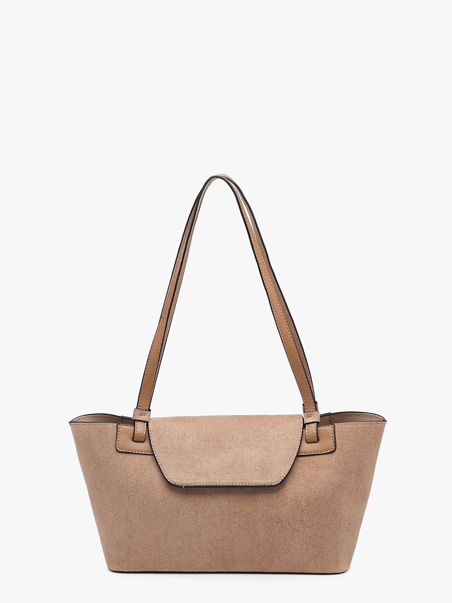 Reese Faux Suede Shoulder Bag, Color: Taupe