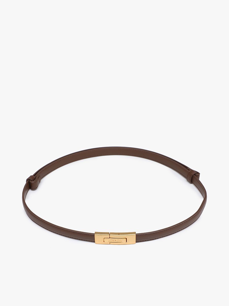 Adjustable Waist Belt w/ Snap Closure, Color: Brown, Size: Small/Medium
