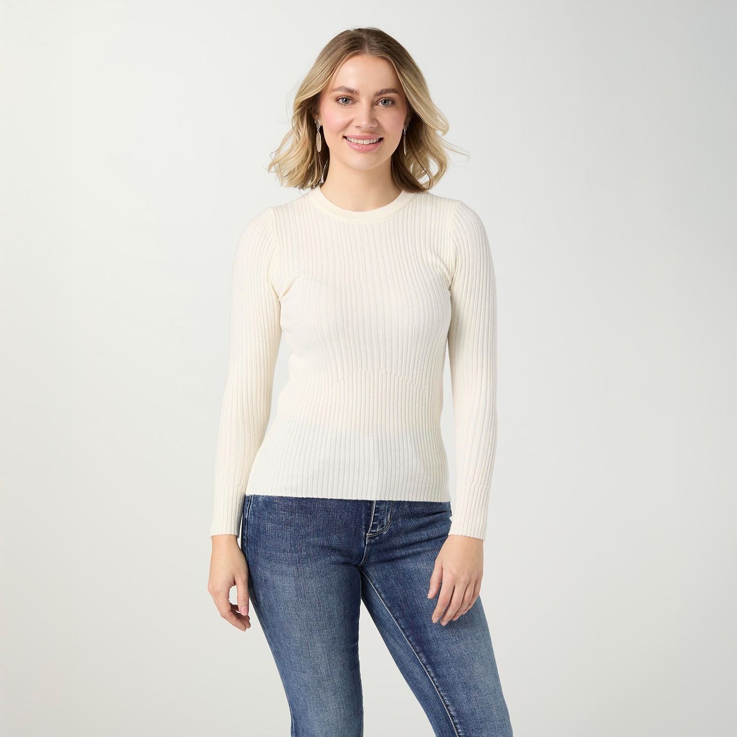 Helena Soft Contour Lightweight Sweater, Color: Ivory, Size: Small/Medium
