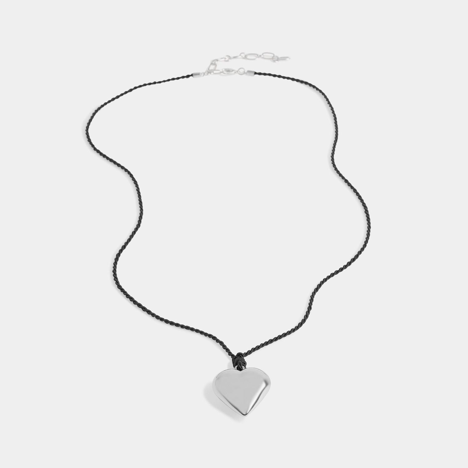 Bubble Heart Pendant Necklace, Color: Silver