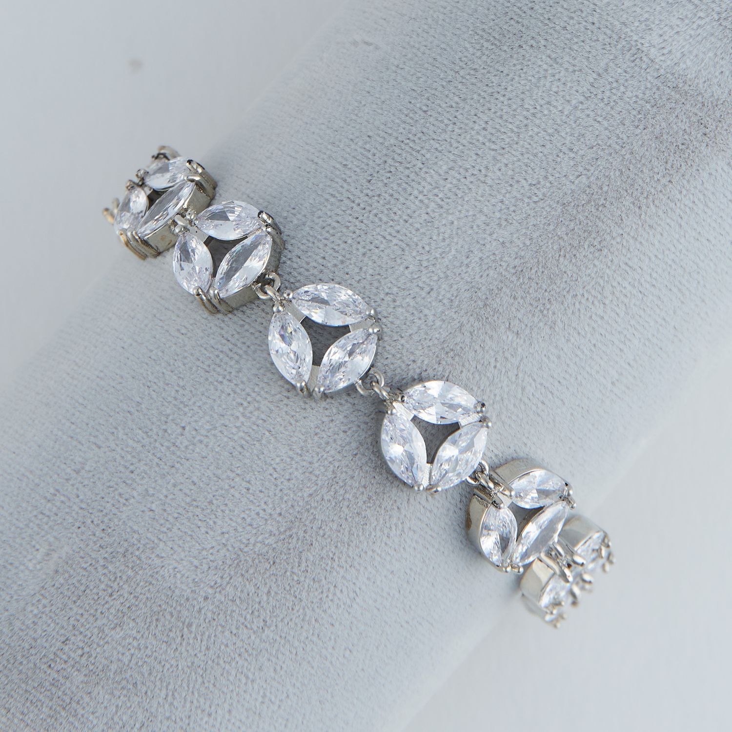 Jocelyn Marquise Cubic Zirconia Tennis Bracelet Silver
