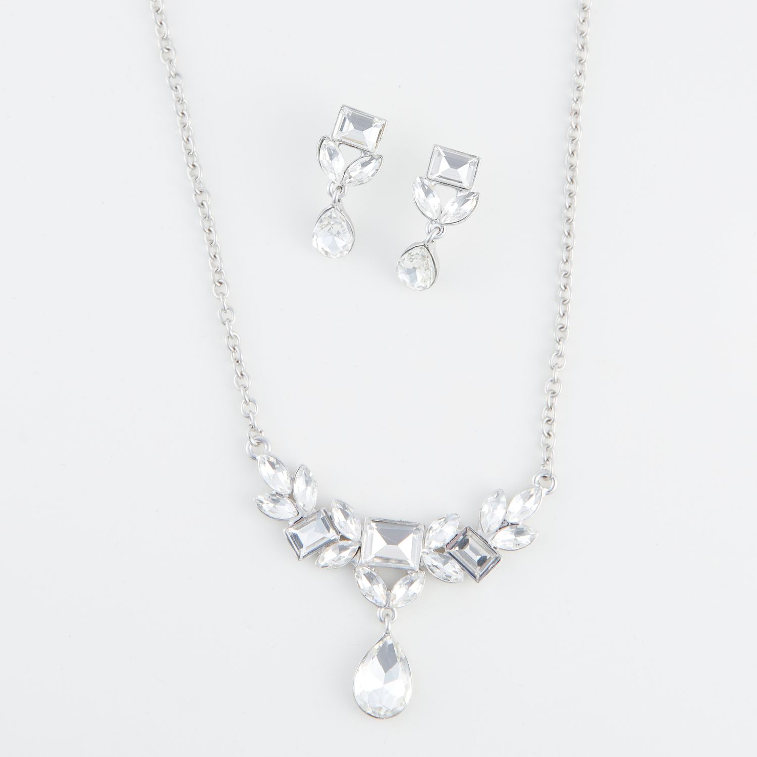 Aurea Teardrop Crystal Earring &amp; Necklace Set