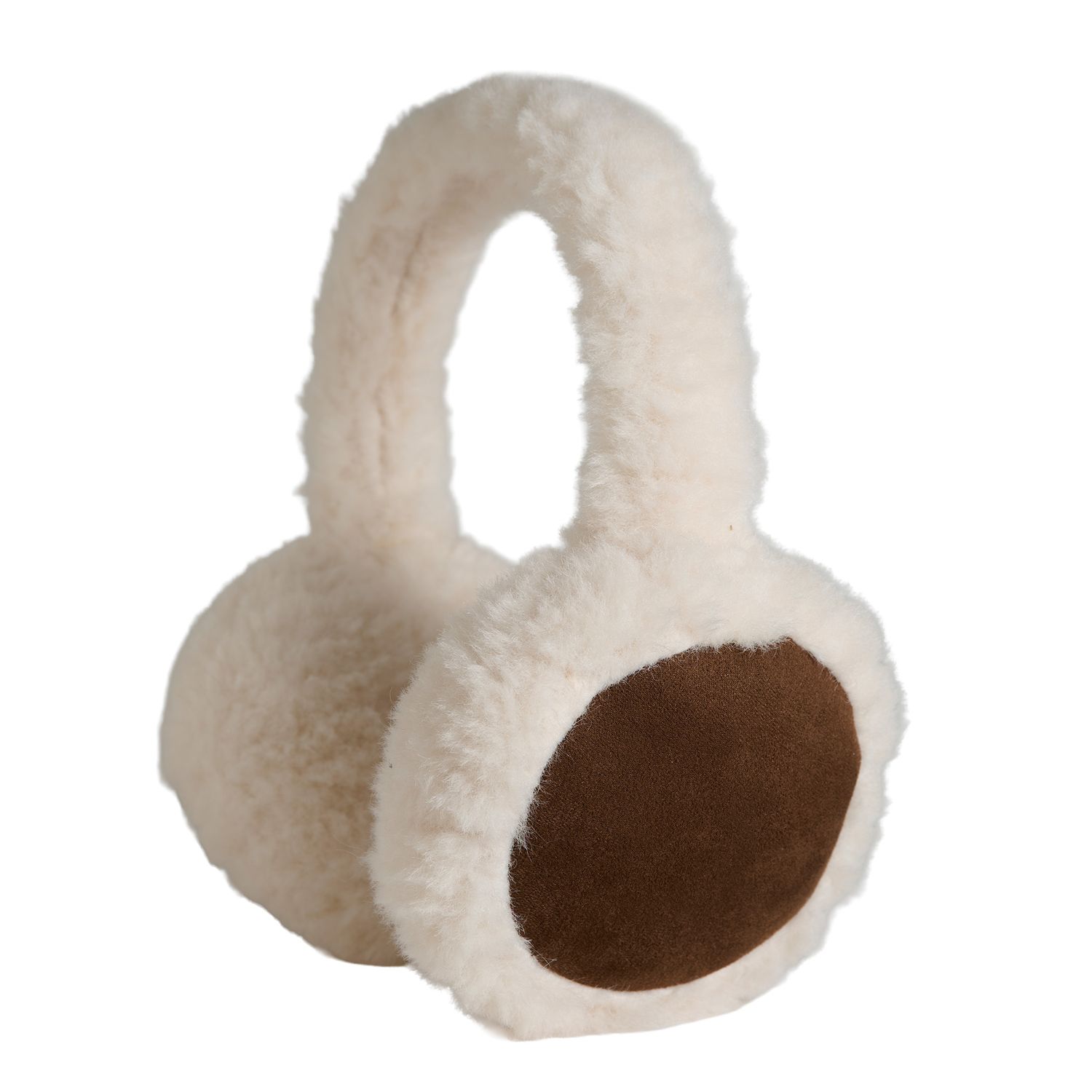 Riley Sherpa Lined Faux Suede Earmuffs, Color: Chocolate