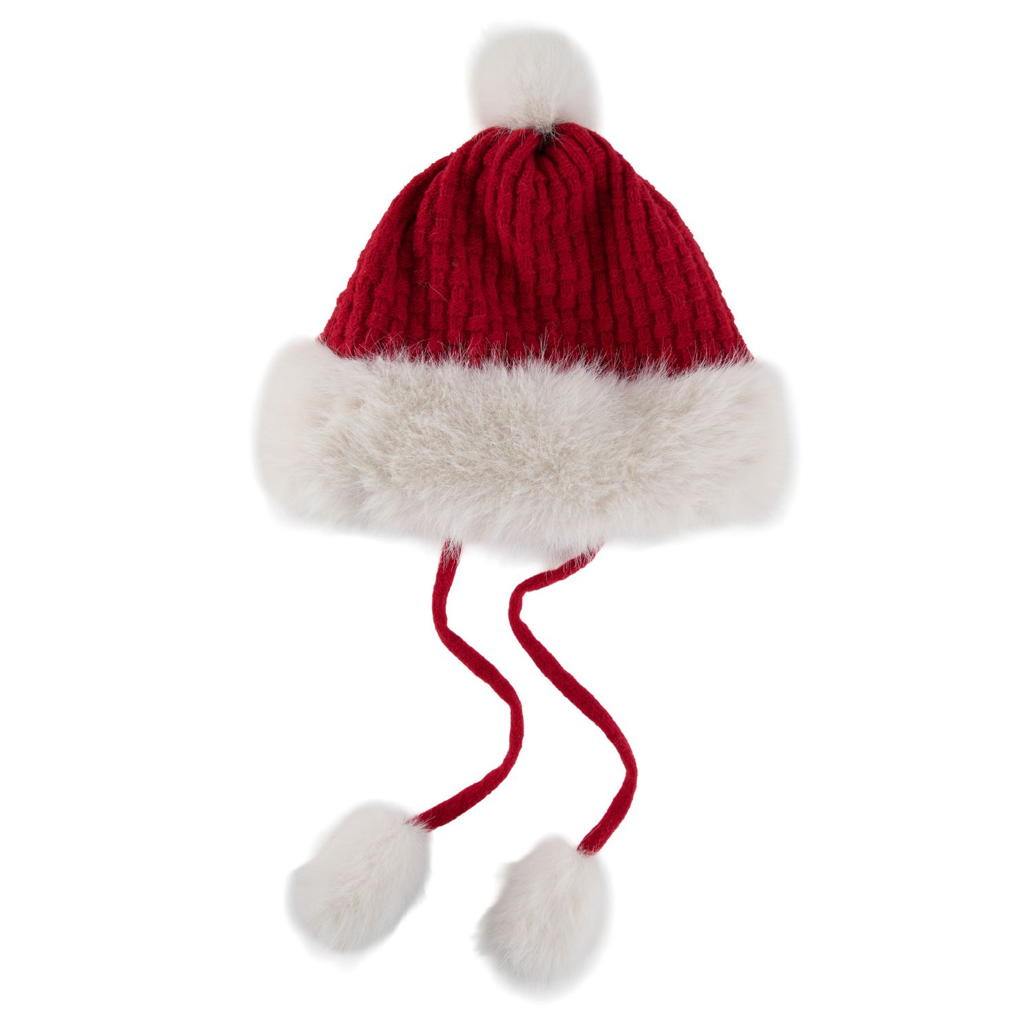 Natalie Faux Fur Tassel Winter Hat, Color: Red