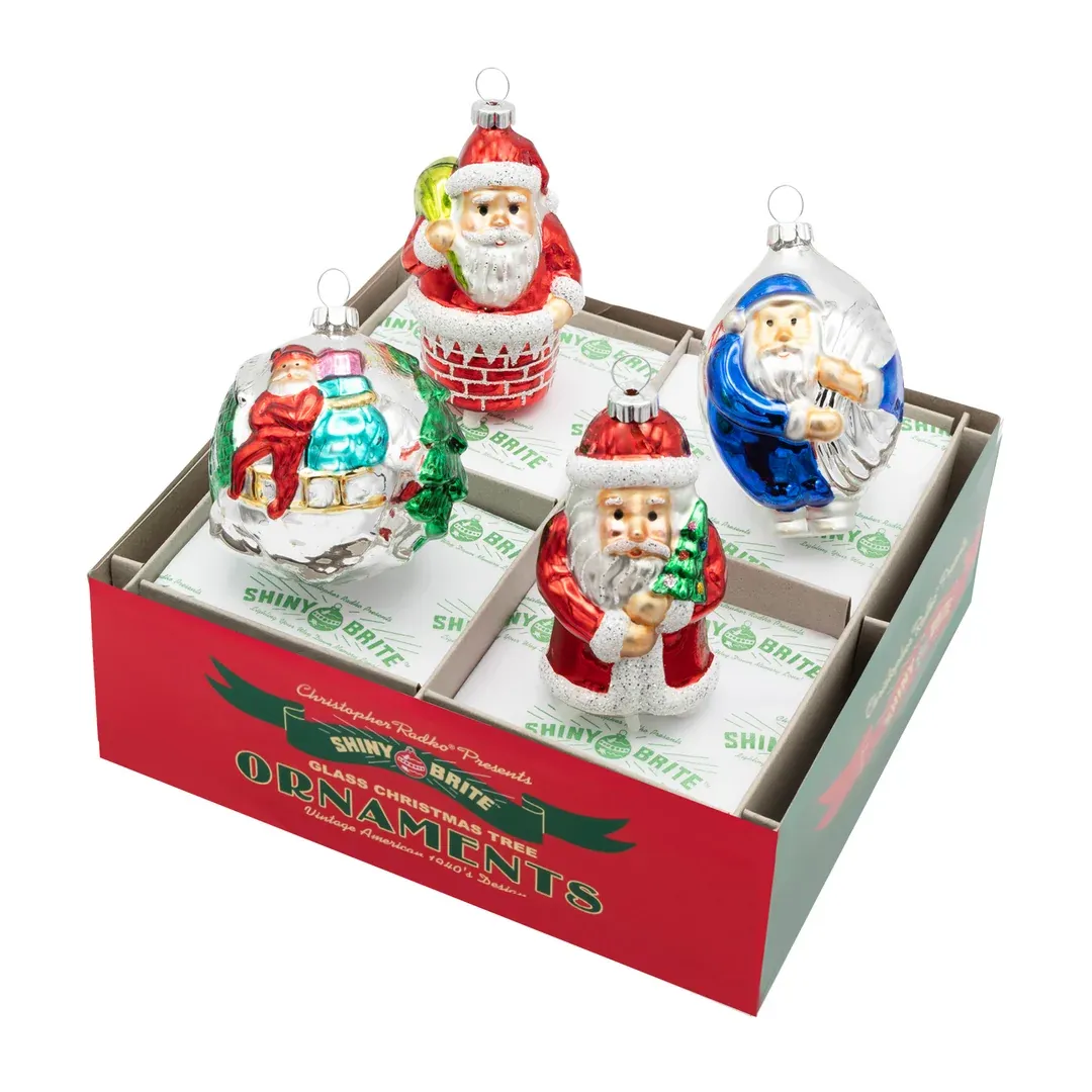 Christmas Confetti 3.25" Santa Figures 4 Count