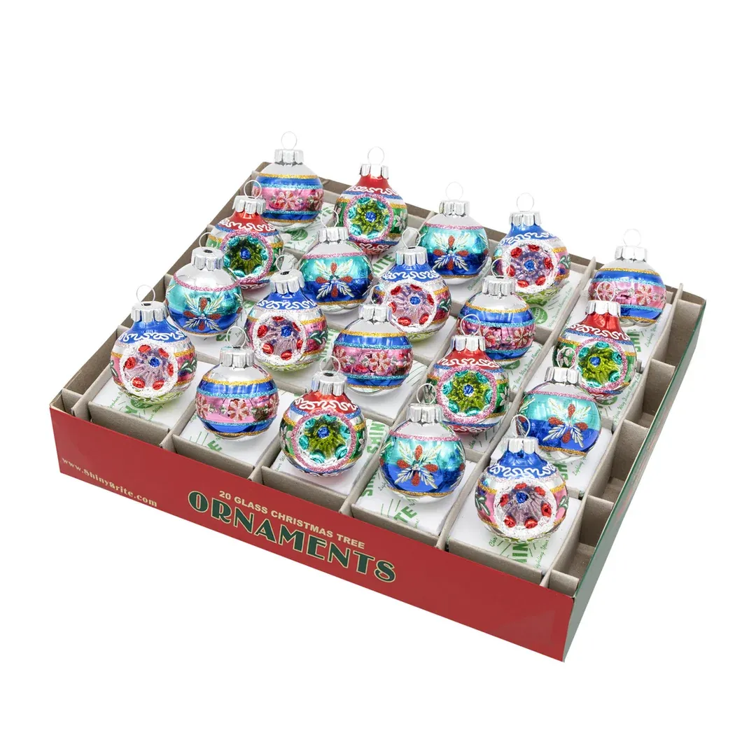 Christmas Confetti 20 Count 1.25" Half Reflector - Half Rounds